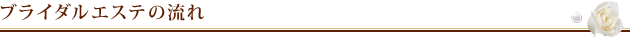 ブライダルエステの流れ